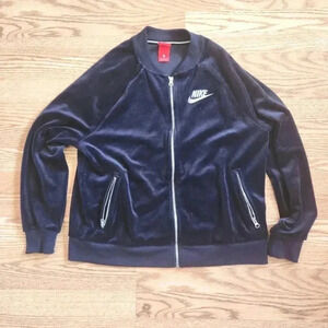 EUC Vintage Nike Velour Blue Track Jacket, Size L